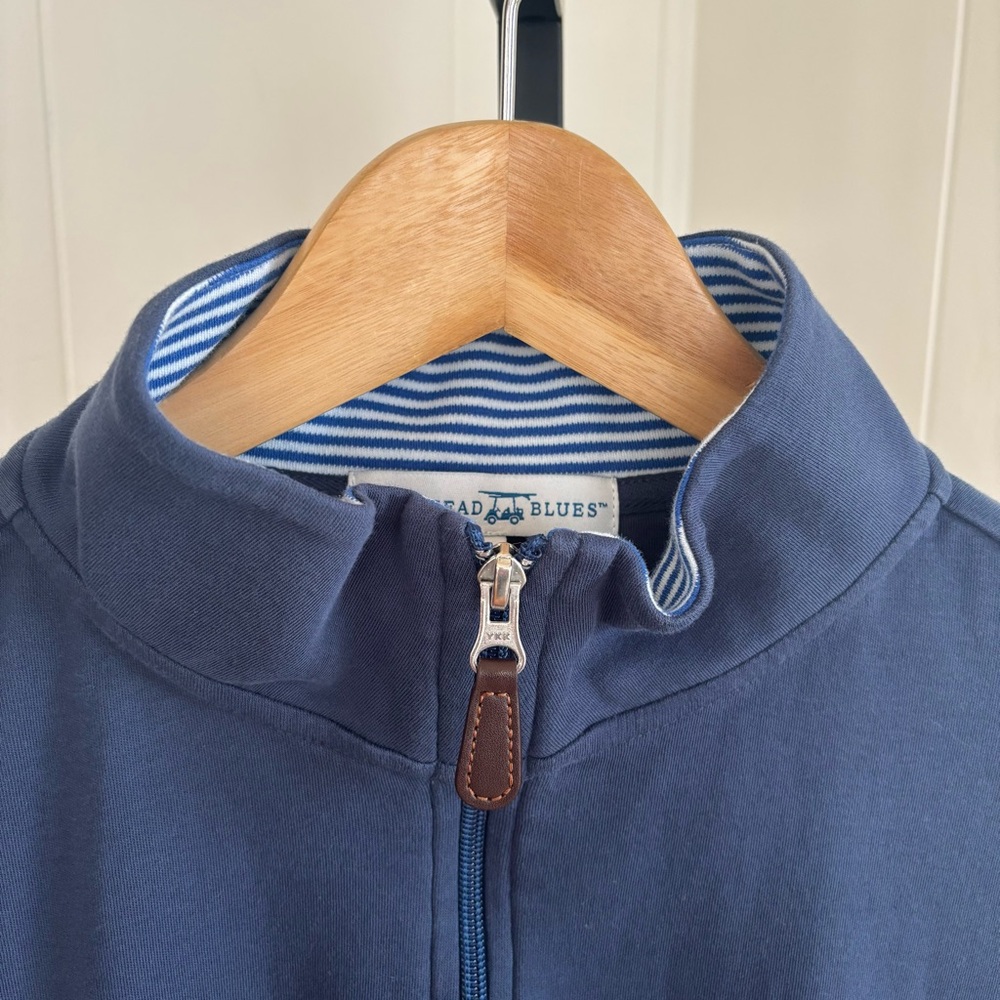 Bald Head Blues Golf Pima Cotton Oversized 1/4 Zip Pullover Mens Large Serengeti
